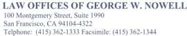 Law Offices of George W. Nowell